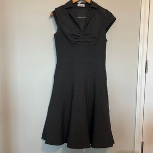 Calvin Klein Grey Tiered Sleeveless Shirt Dress EUC